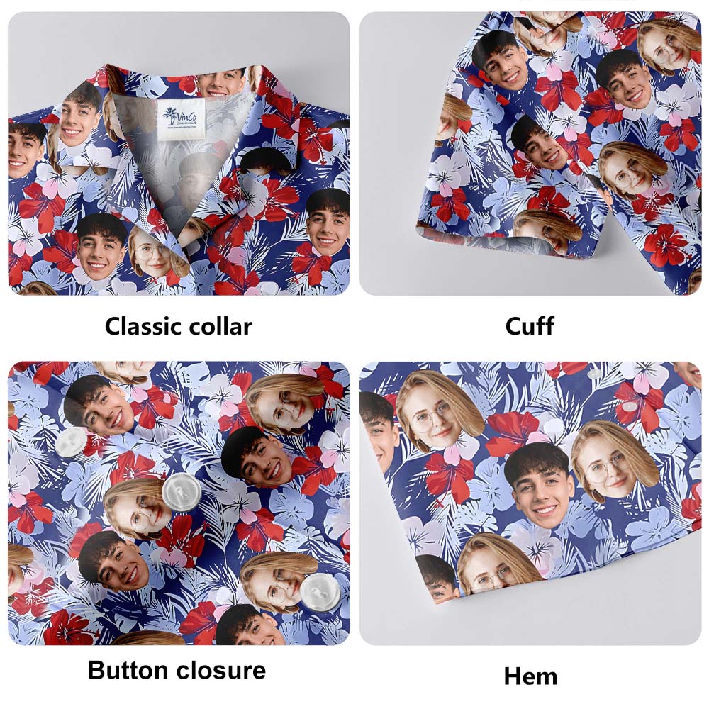 Custom Face Short Sleeve Hawaiian Shirt For Men