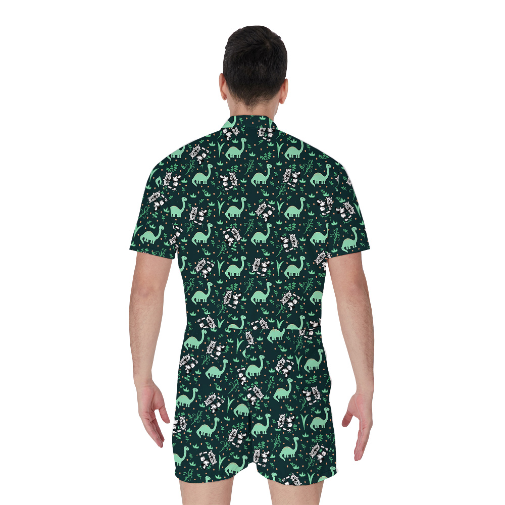 Mickey 1928 Edition Dinosaur Hawaiian Men Romper