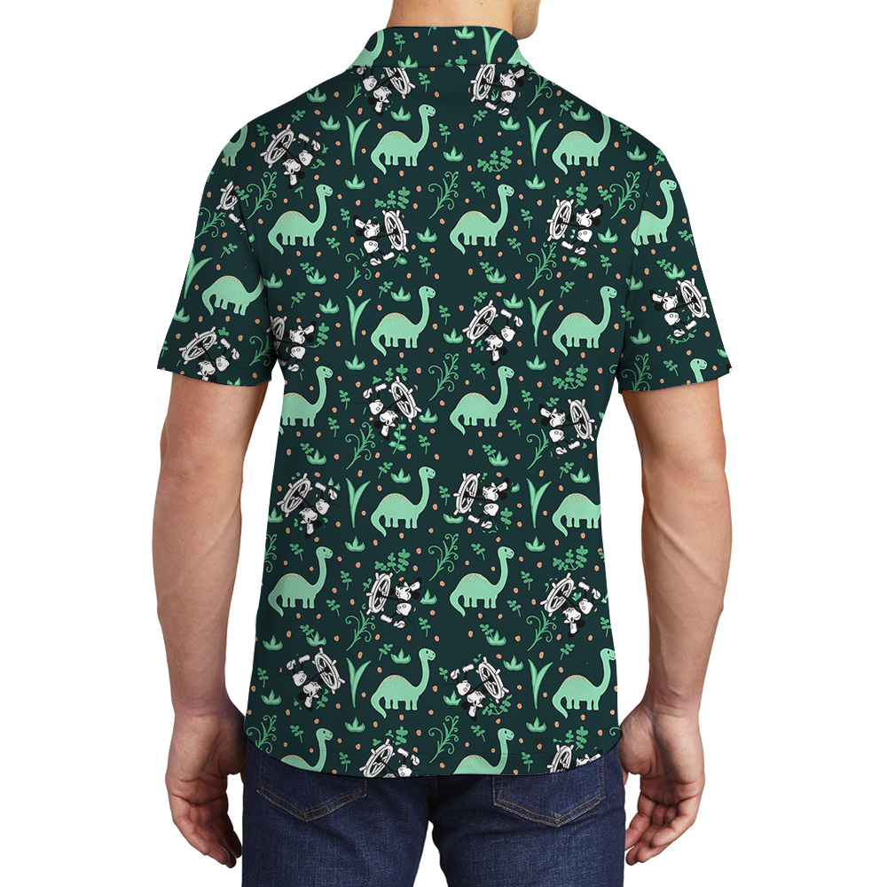 Mickey 1928 Edition Dinosaur Hawaiian Men Polo Shirt