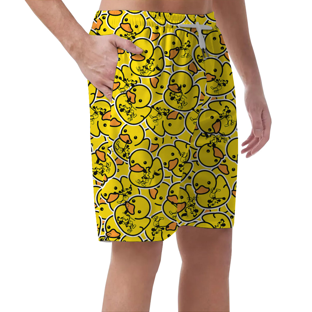 Mickey Mouse 1928 with Yellow Rubber Duck Hawaiian Men Short