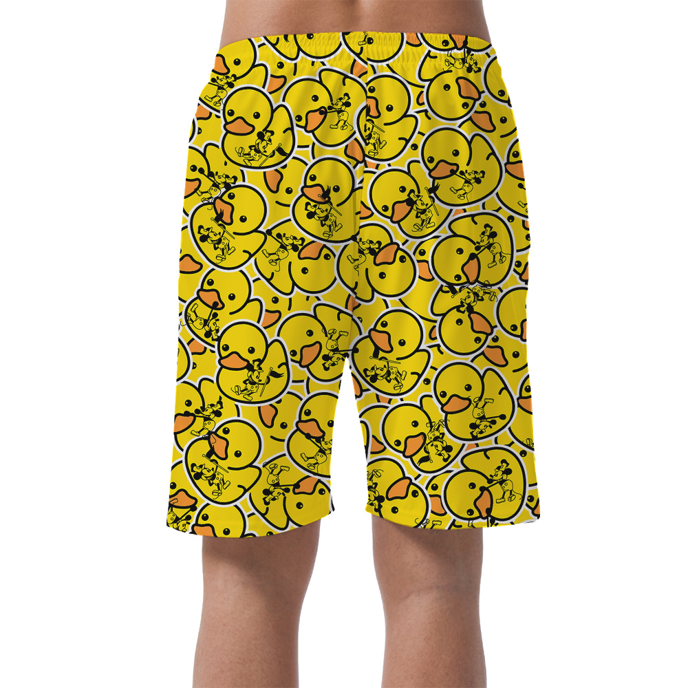 Mickey Mouse 1928 with Yellow Rubber Duck Hawaiian Men Short