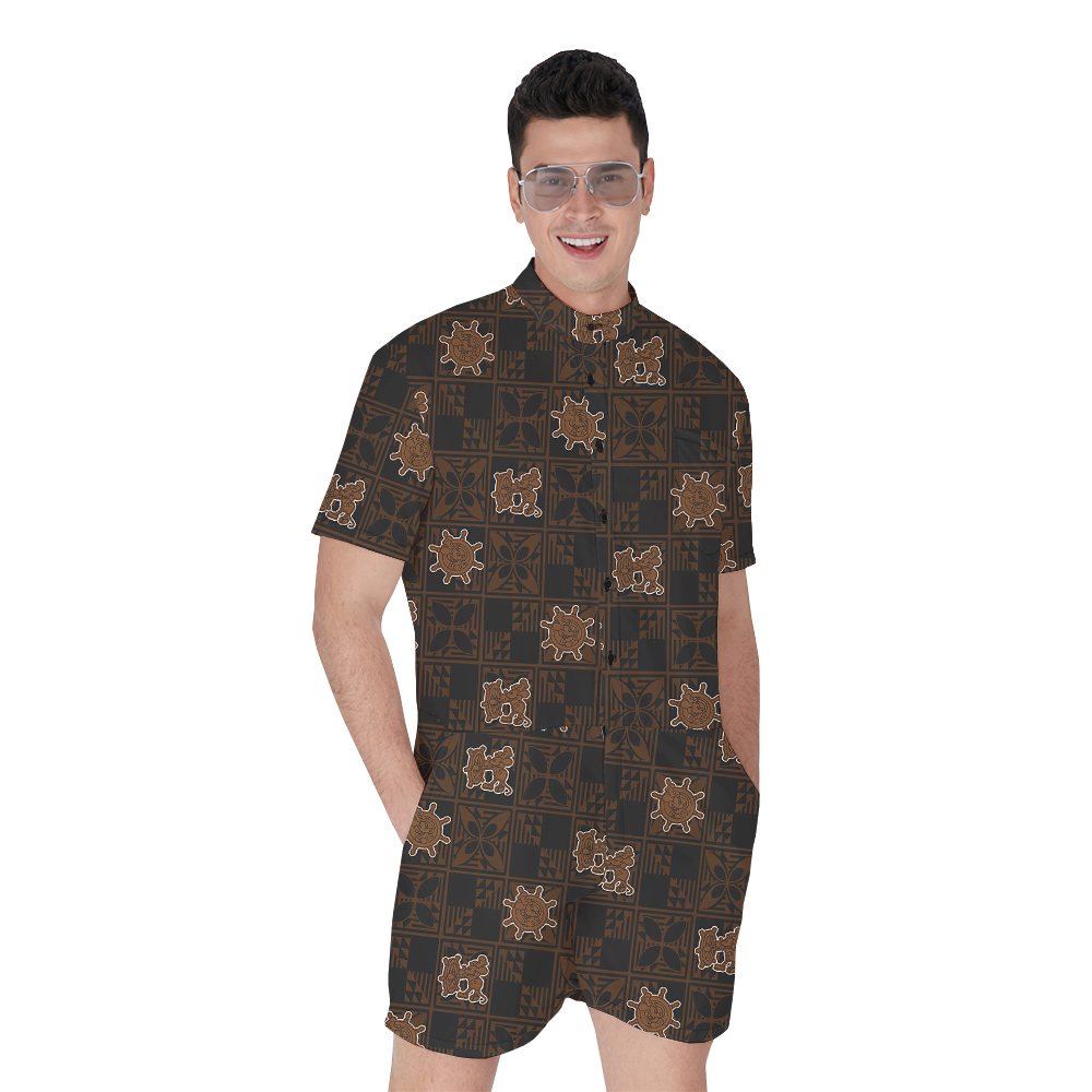Vintage Brown Mickey Mouse 1928 Version Hawaiian Men Romper - variant image 1