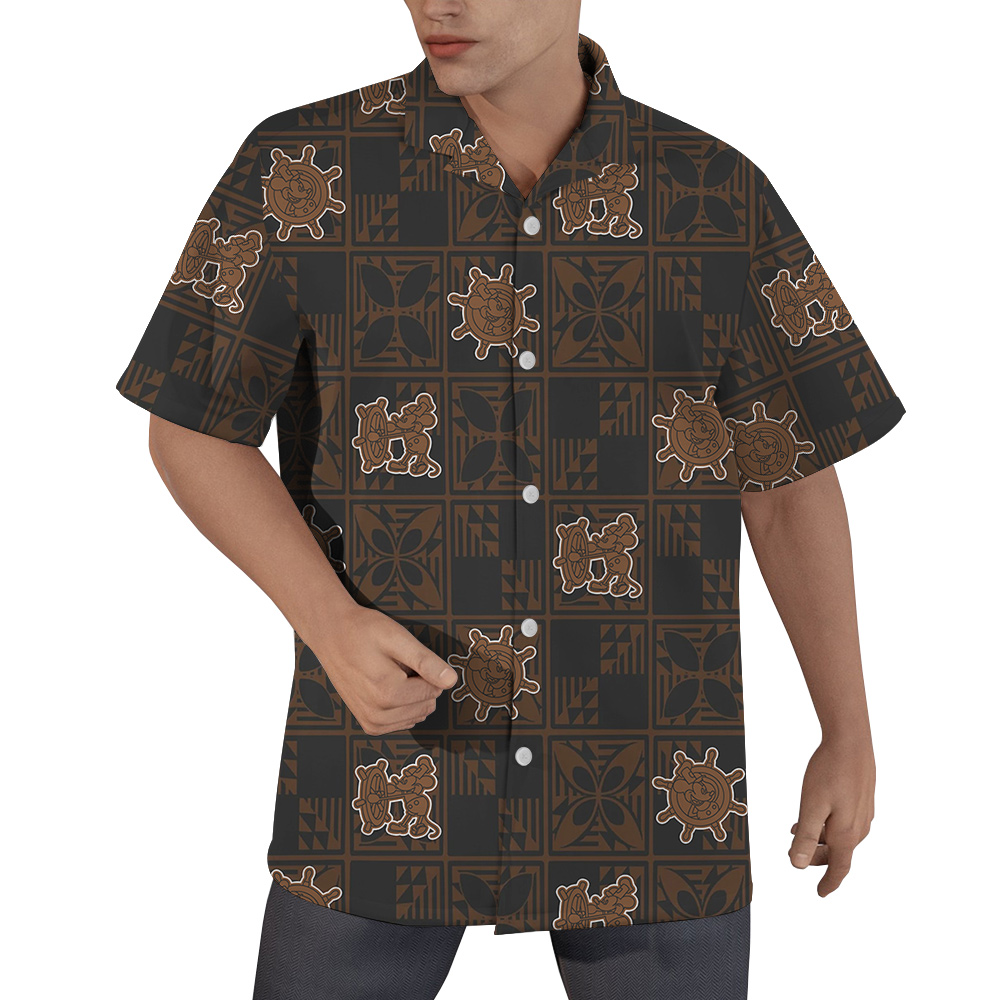 Vintage Brown Mickey Mouse 1928 Version Hawaiian Men Shirt - variant image 1