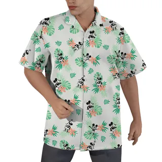 Simple Green Mickey Steamboat Willie 1928 Hawaiian Shirt for Men