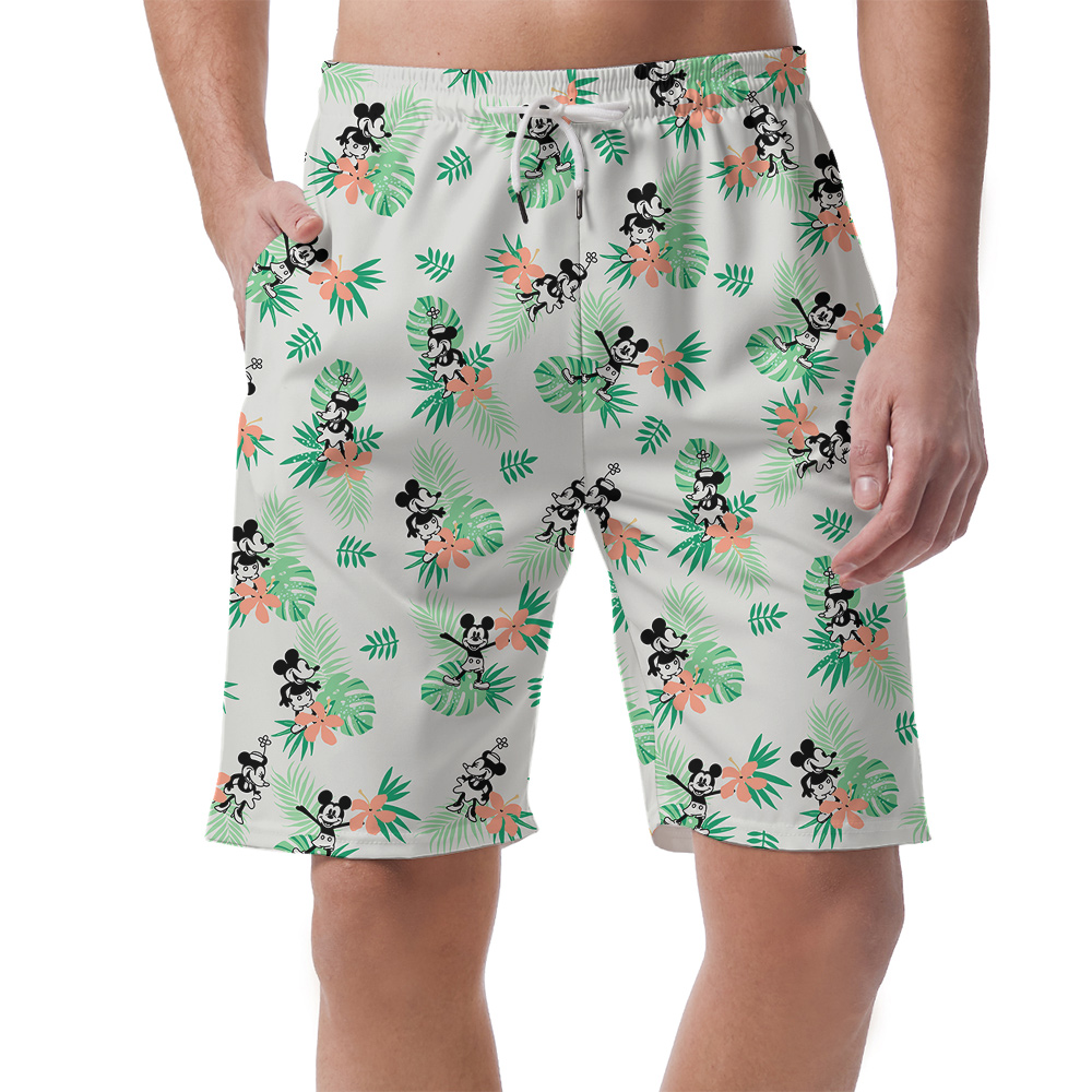 Simple Green Mickey Steamboat Willie 1928 Hawaiian Men Short - variant image 1
