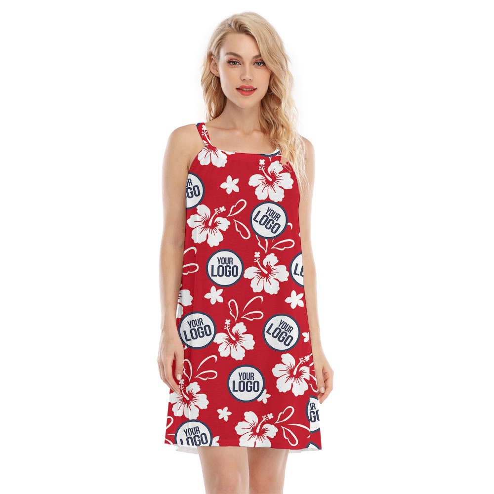 Hibiscus Red Hawaiian Dress For Women Customizable - variant image 1