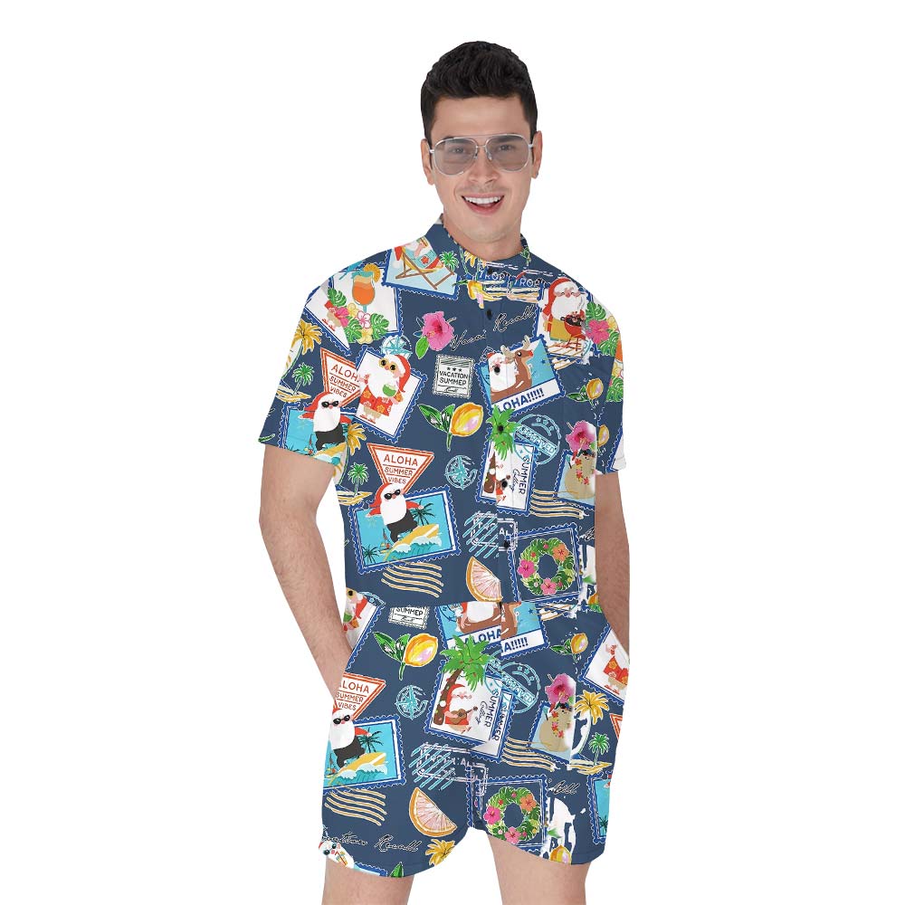 Aloha Summer Vibes With Navy Men's Romper - variant image 1