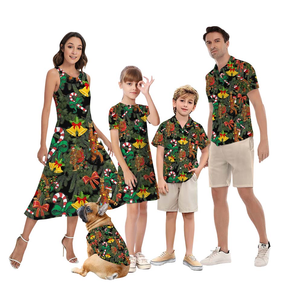 Christmas Matching Bigfoot Family Hawaiian Outfits - variant image 1