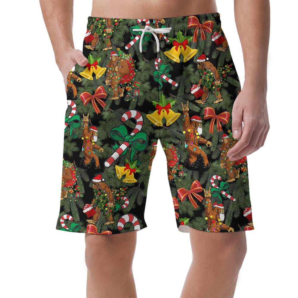 Celebrating Christmas Bigfoot Aloha Men's Shorts - variant image 1