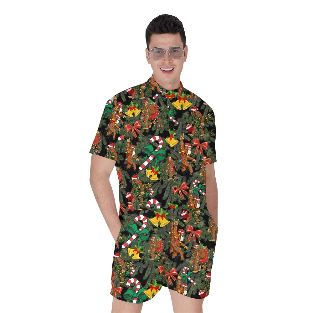 Tropical Men's Romper With Christmas Bigfoot - variant image 1