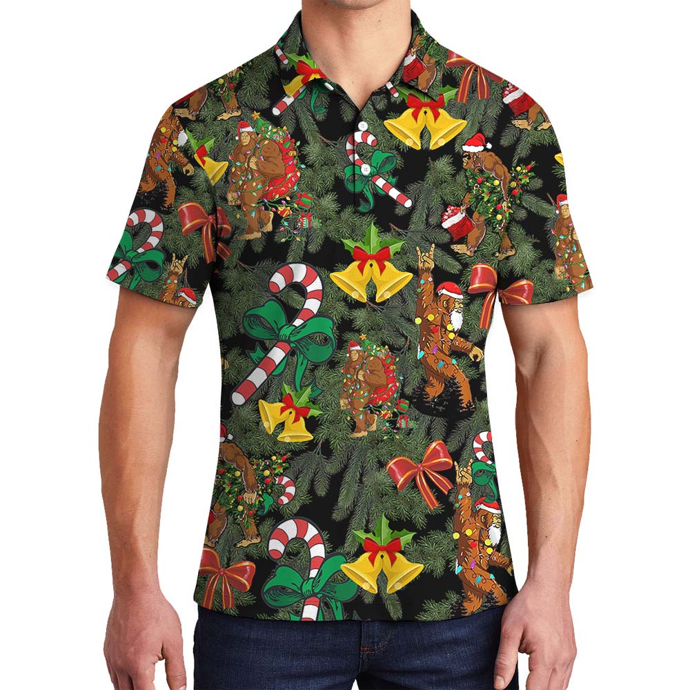 Xmas Men's Polo With Bigfoot And Icon - variant image 1