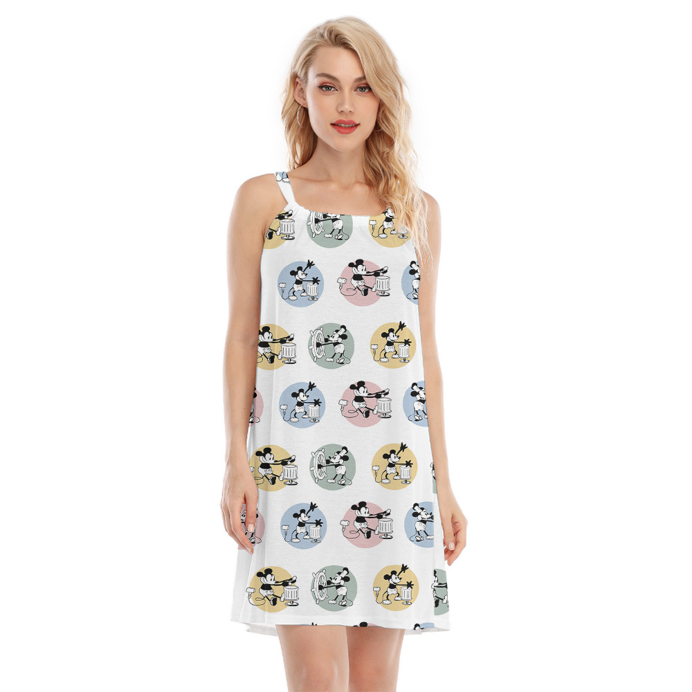 Cute Mickey Steamboat Willie Movie Aloha Cami Dress For Women - variant image 1
