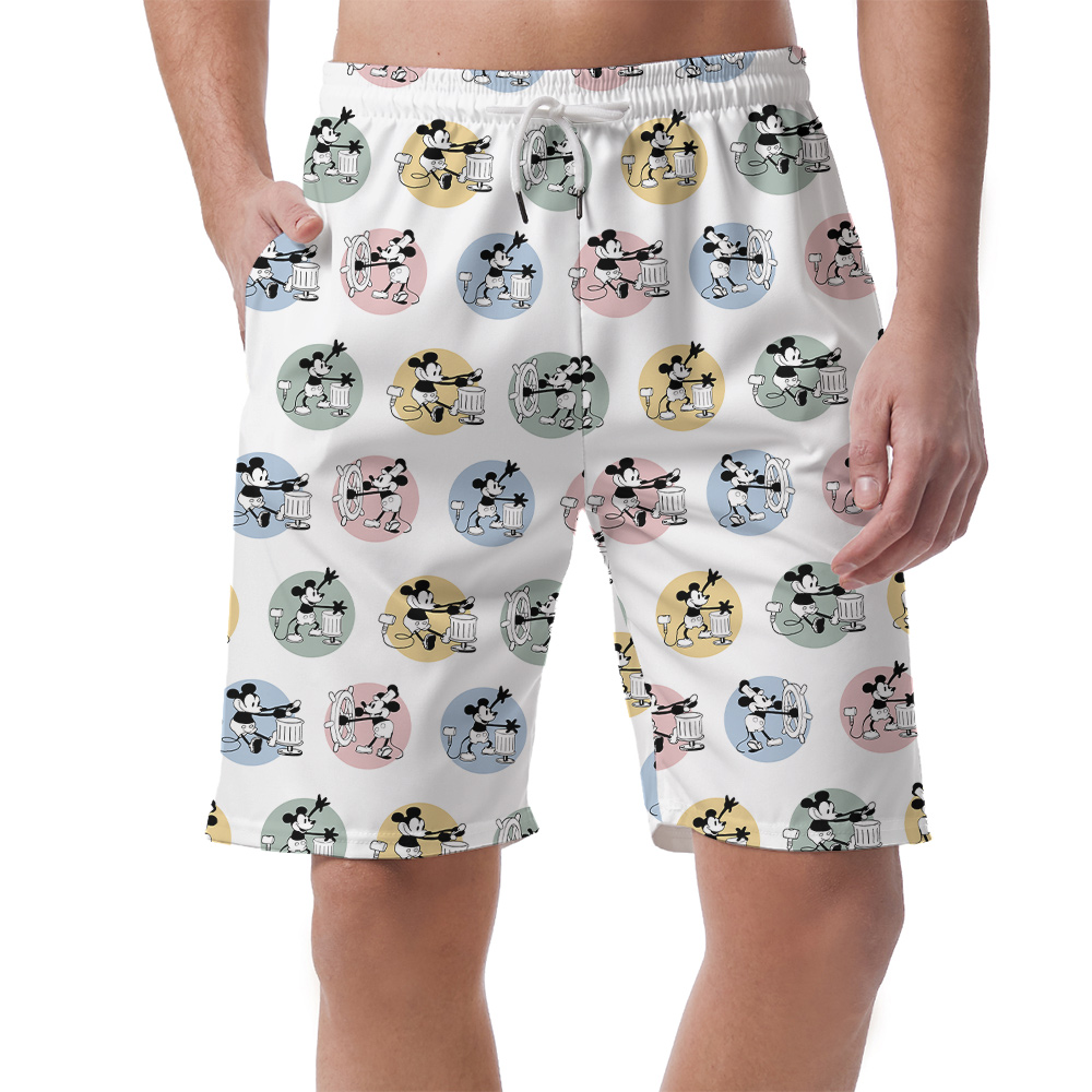 Steamboat Willie Mickey Mouse Men's Hawaiian Beach Shorts - variant image 1