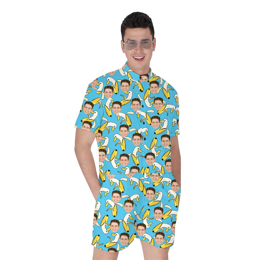 Funny Custom Banana Male's Romper With Faces - variant image 1