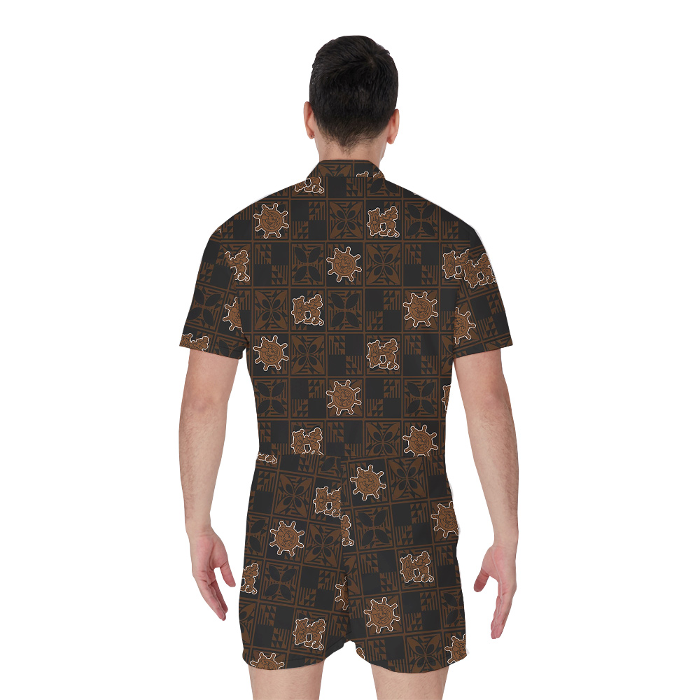 Vintage Brown Mickey Mouse 1928 Version Hawaiian Men Romper