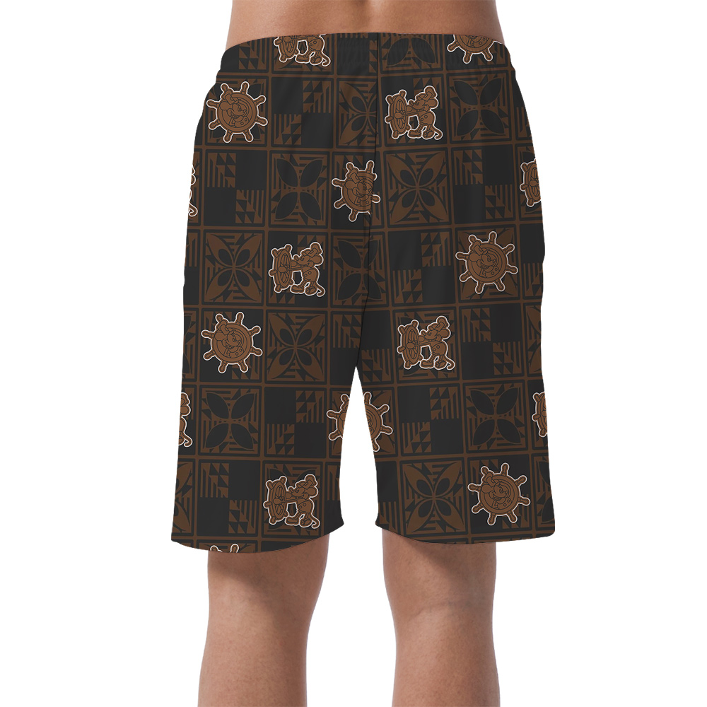 Vintage Brown Mickey Mouse 1928 Version Hawaiian Men Short