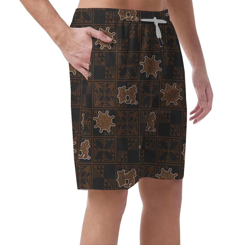 Vintage Brown Mickey Mouse 1928 Version Hawaiian Men Short