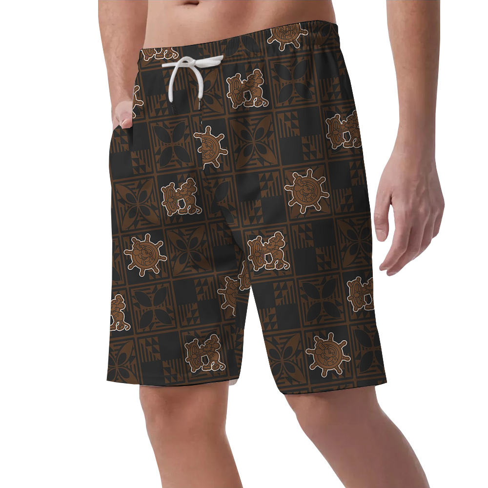 Vintage Brown Mickey Mouse 1928 Version Hawaiian Men Short