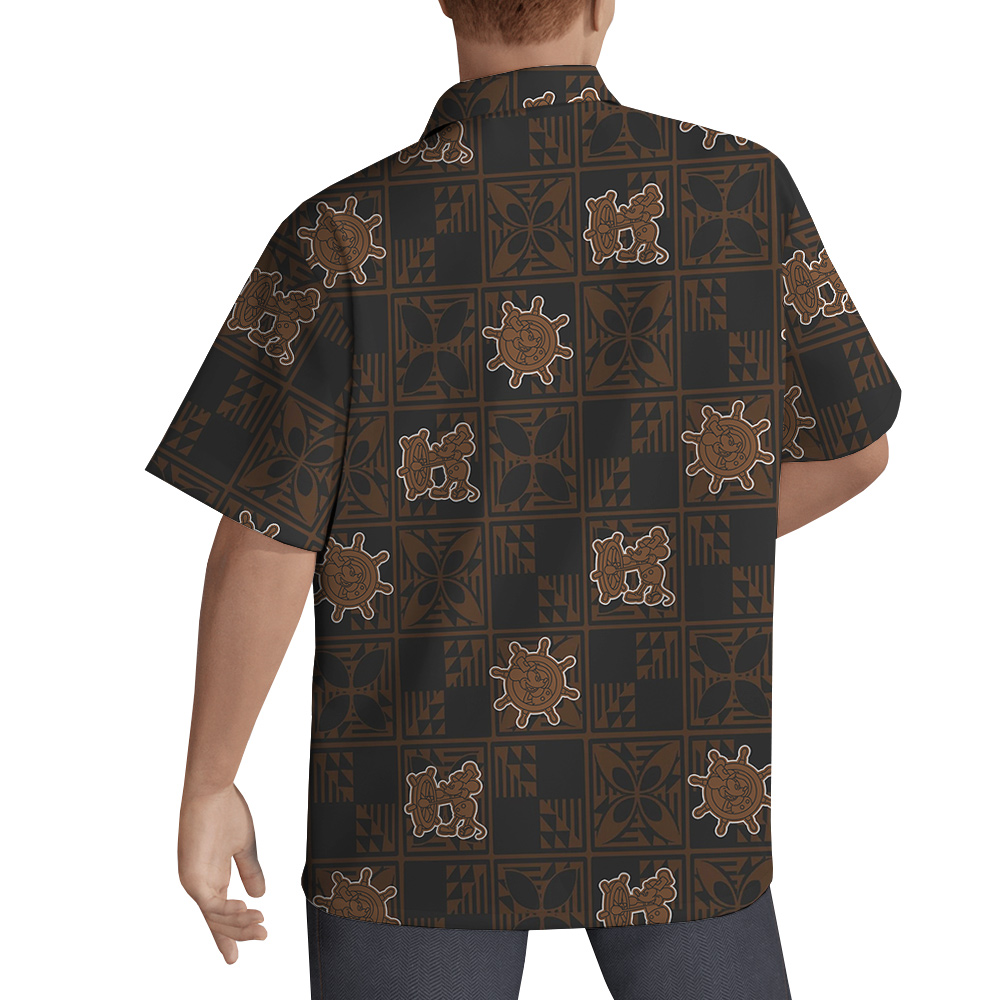 Vintage Brown Mickey Mouse 1928 Version Hawaiian Men Shirt