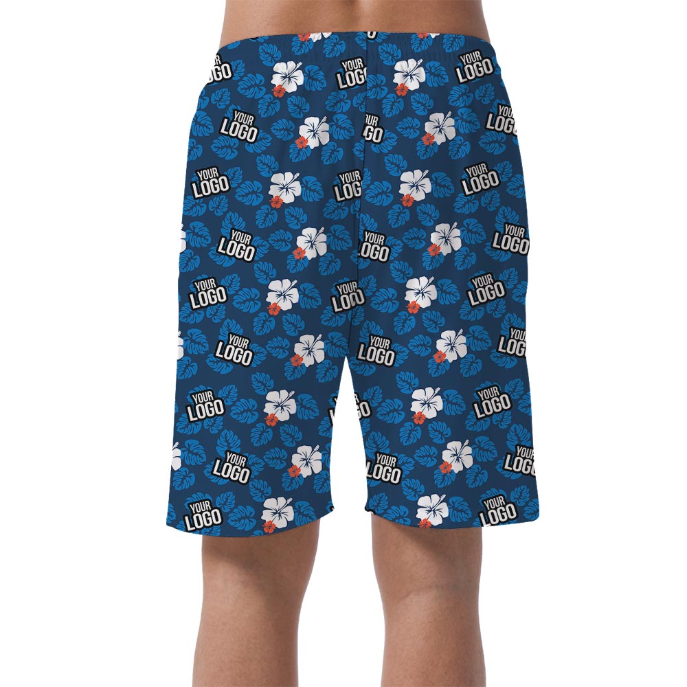 Custom Men's Hawaiian Shorts With Company Logo Matching