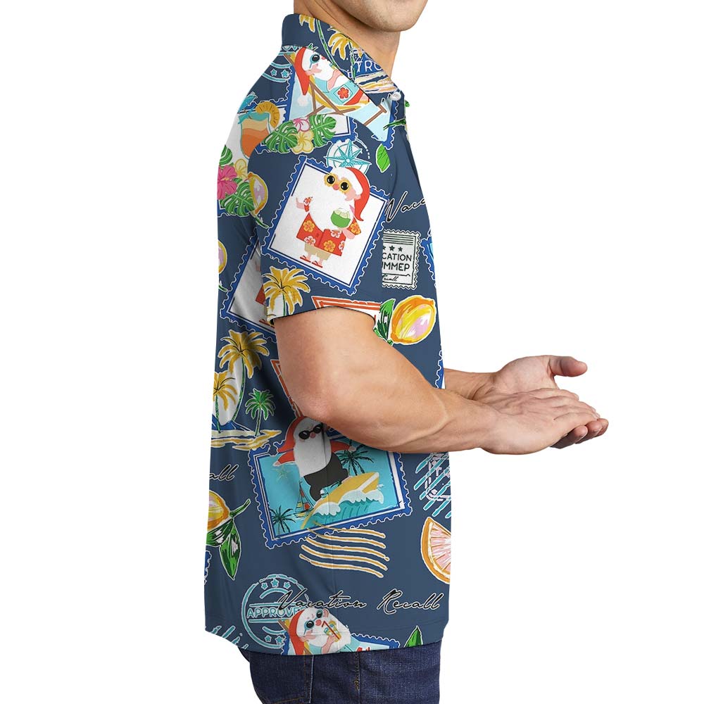 Vacation Summer With Hawaiian Navy Men's Polo