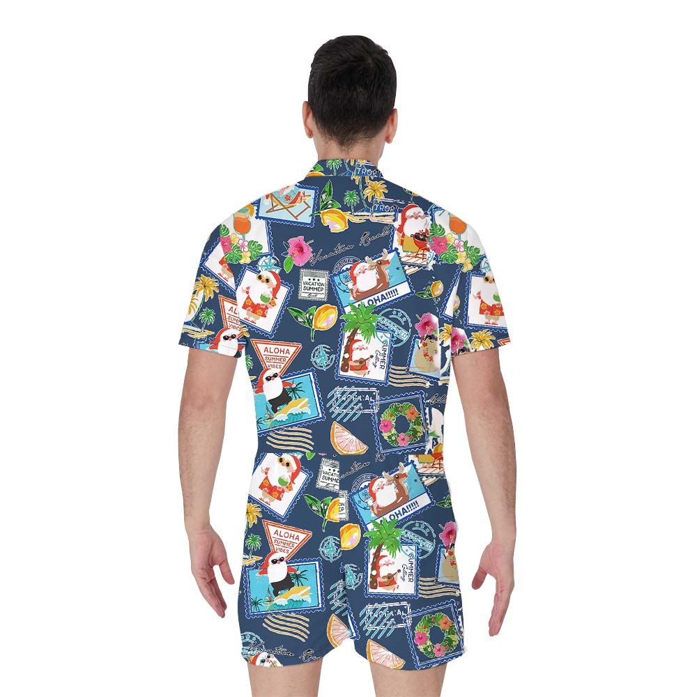 Aloha Summer Vibes With Navy Men's Romper