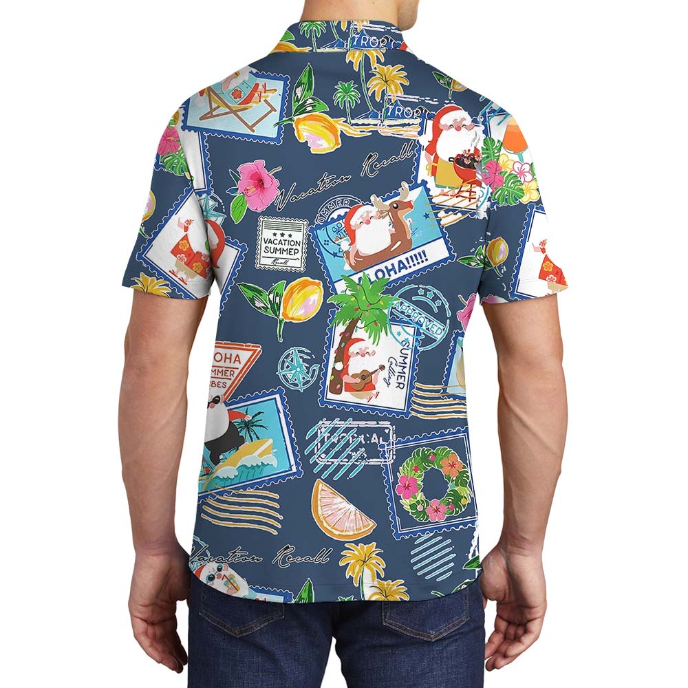 Vacation Summer With Hawaiian Navy Men's Polo