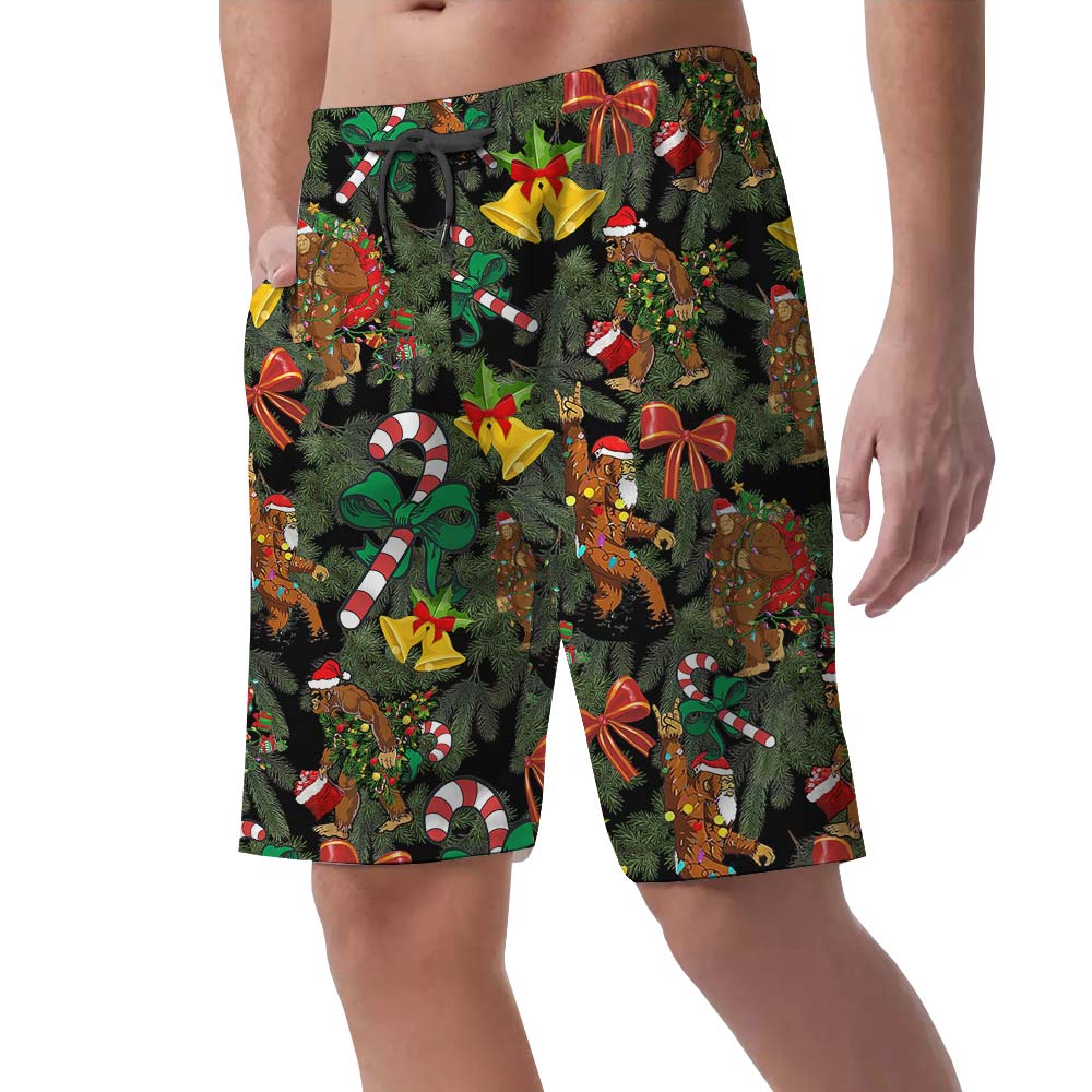 Celebrating Christmas Bigfoot Aloha Men's Shorts