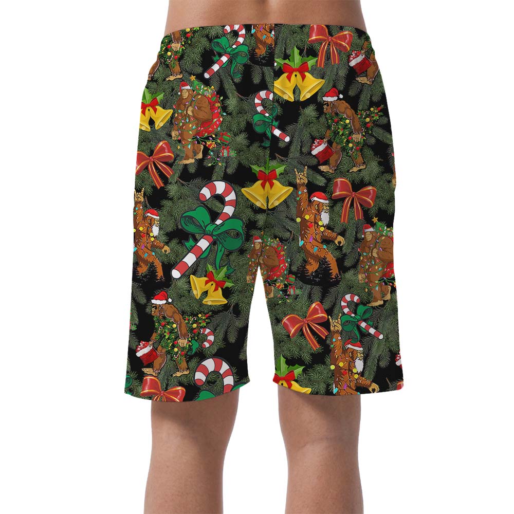 Celebrating Christmas Bigfoot Aloha Men's Shorts