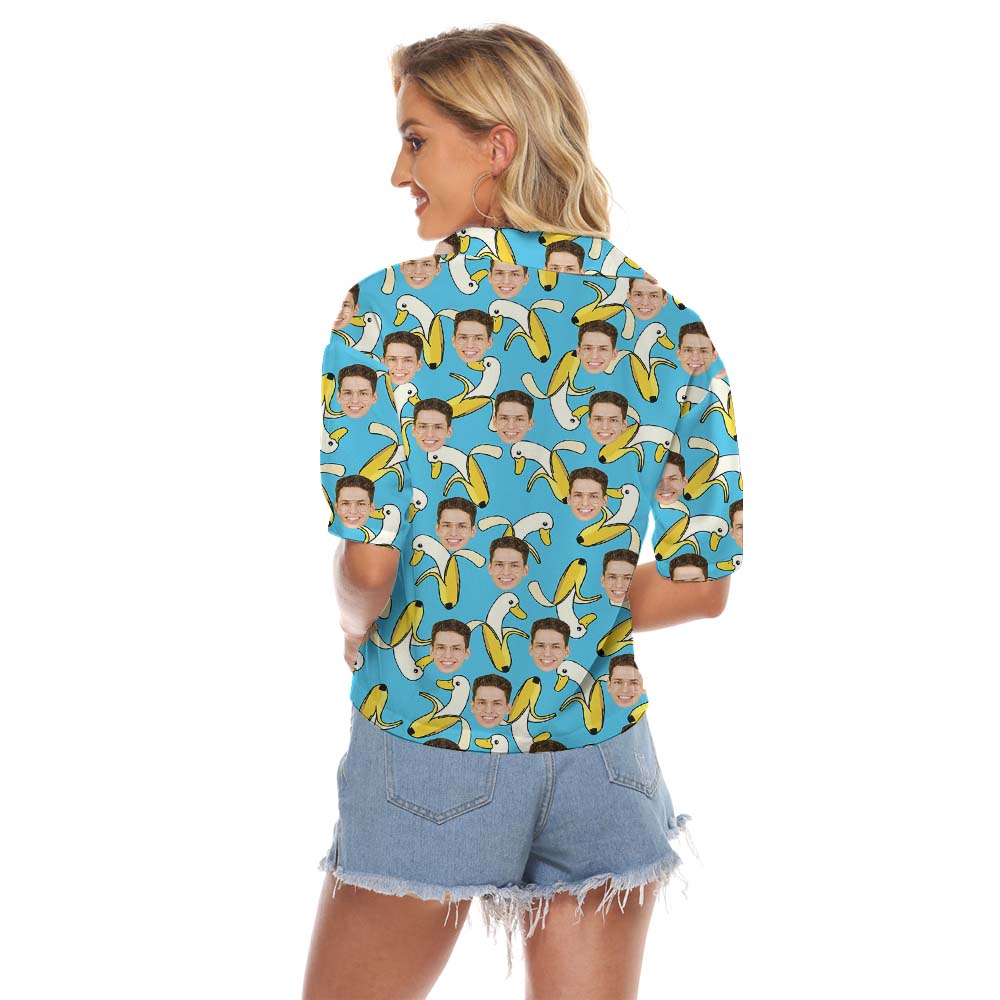 Funny Custom Face Banana Women's Crop Top