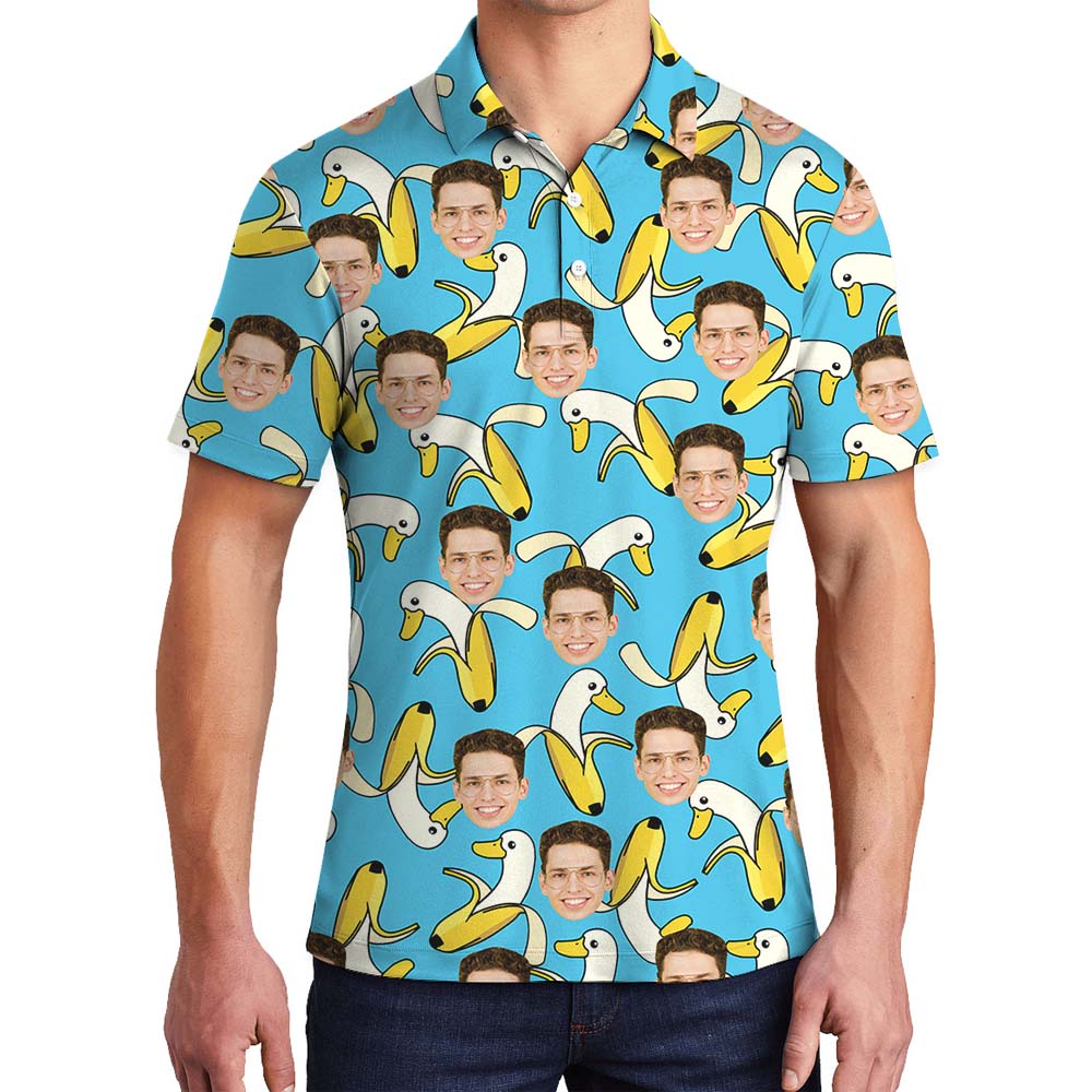 Custom Face Banana Men's Polo Shirt - variant image 1