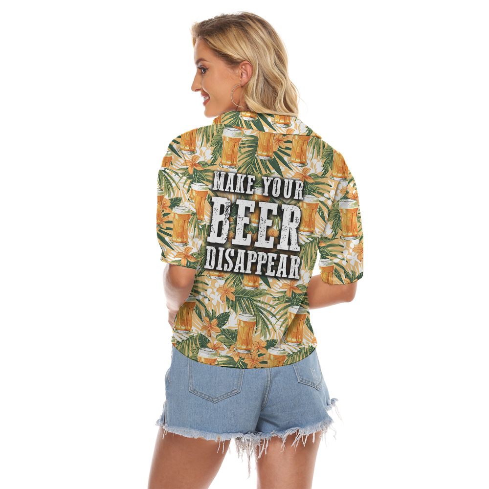 Make Your Beer Disappear Hawaiian Women Cropped Shirt - variant image 1