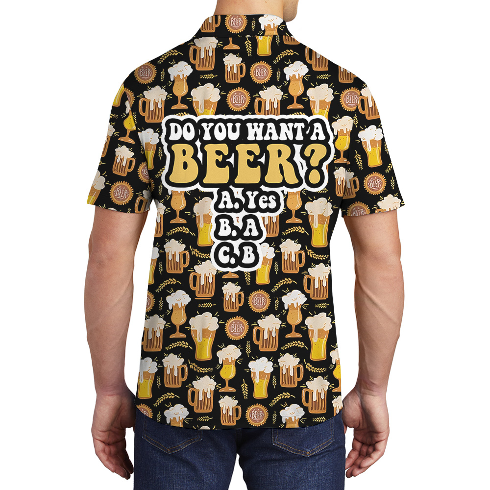Do You Want A Beer Hawaiian Men Polo Shirt - variant image 1