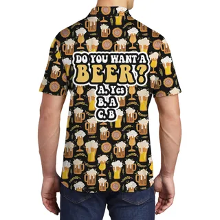 Do You Want A Beer Hawaiian Men Polo Shirt