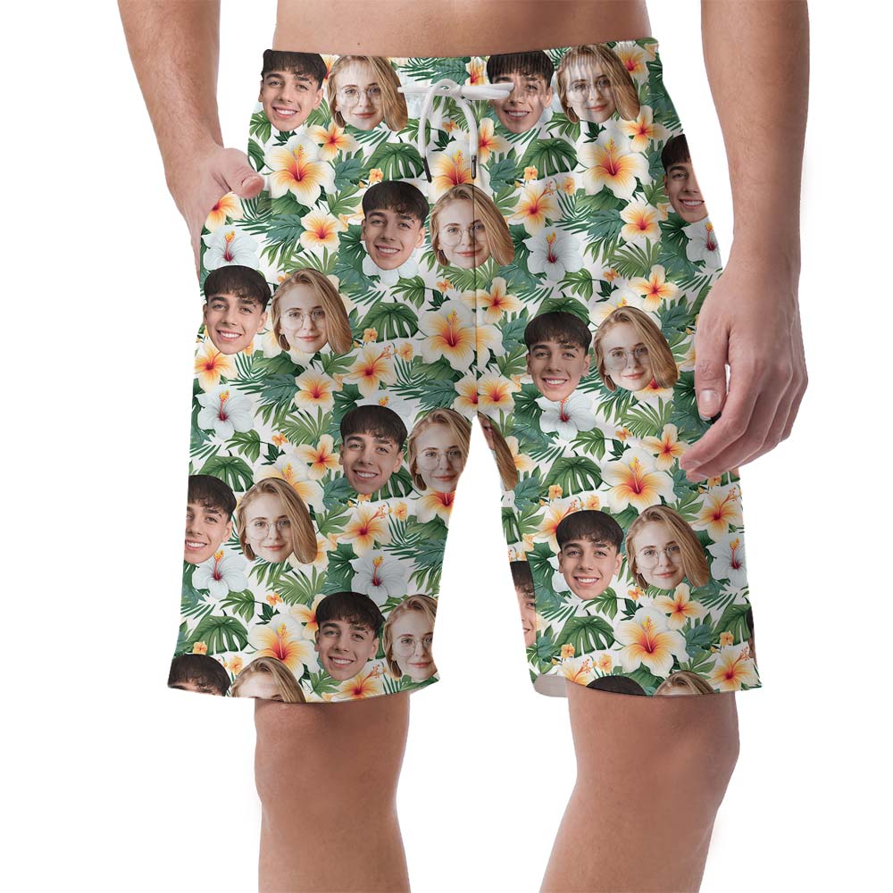 Custom Multiple Faces Floral Board Shorts - variant image 1