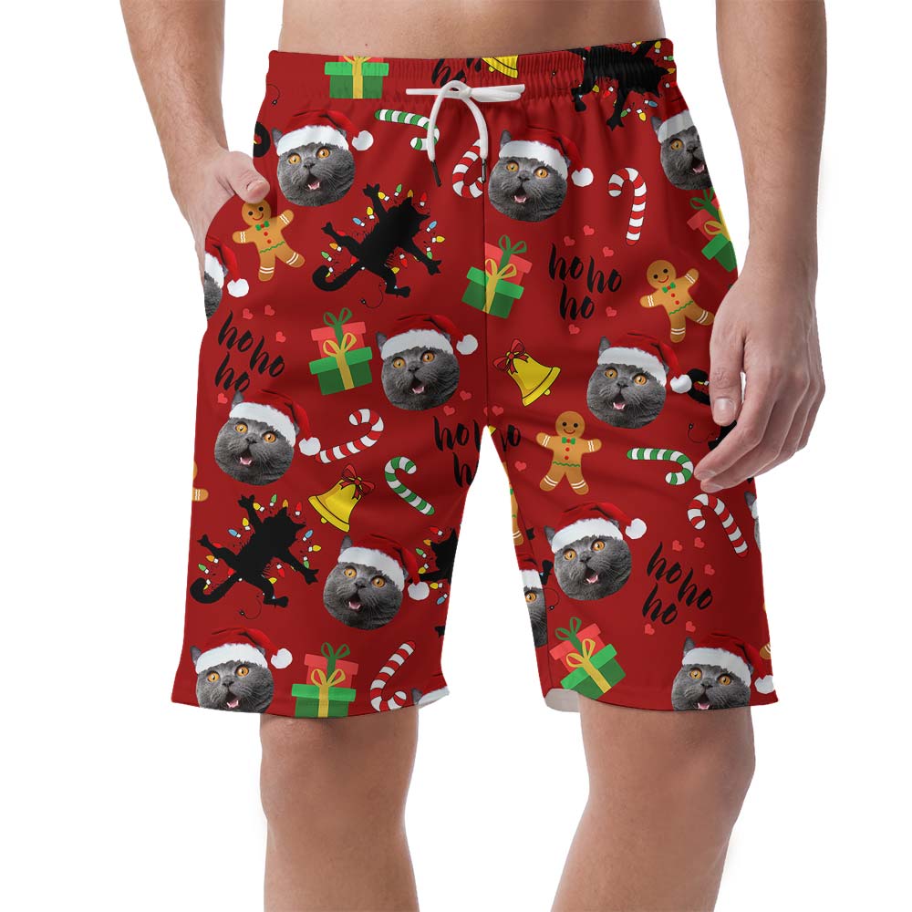 Cute Custom Pet Faces On Christmas Men's Shorts - variant image 1