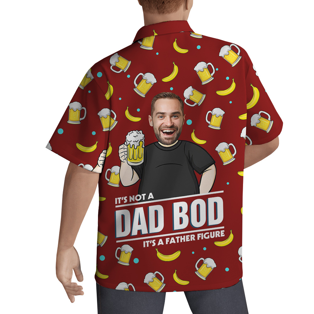 Custom Face Red Hawaiian Men Shirt with Beer Motif - variant image 1
