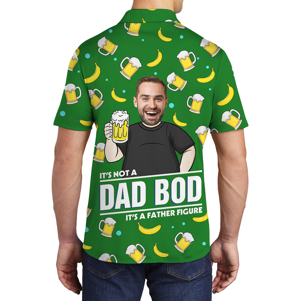 Best Father Day Gifts Custom Face Green Hawaiian Men Polo Shirt - variant image 1