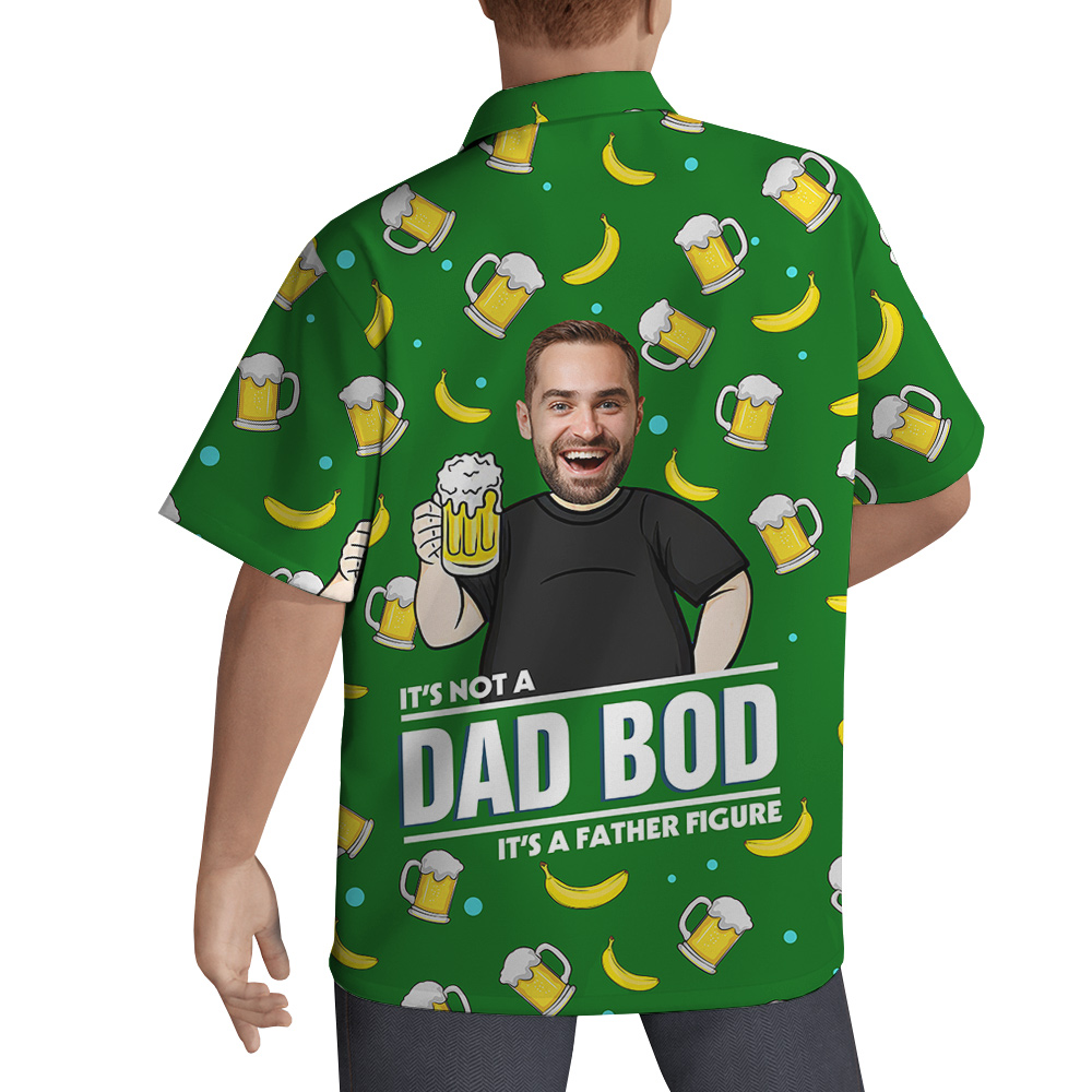 Best Father Day Gifts Custom Face Green Hawaiian Men Shirt - variant image 1