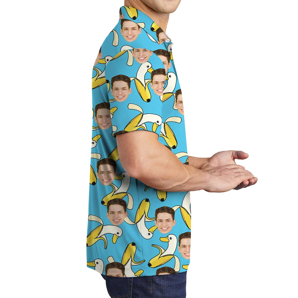 Custom Face Banana Men's Polo Shirt
