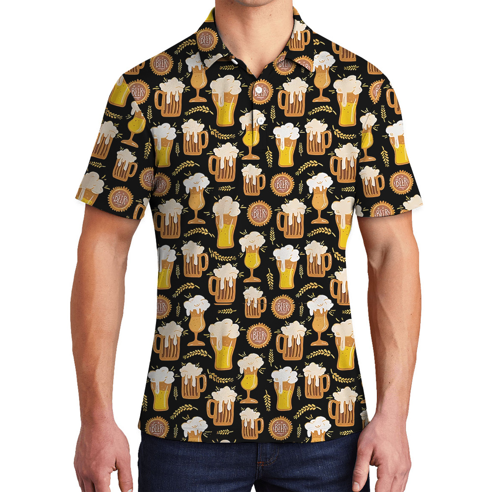 Do You Want A Beer Hawaiian Men Polo Shirt