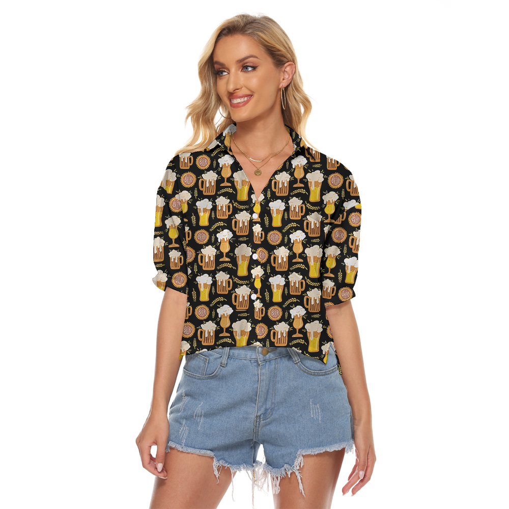 Do You Want A Beer Hawaiian Women Cropped Shirt