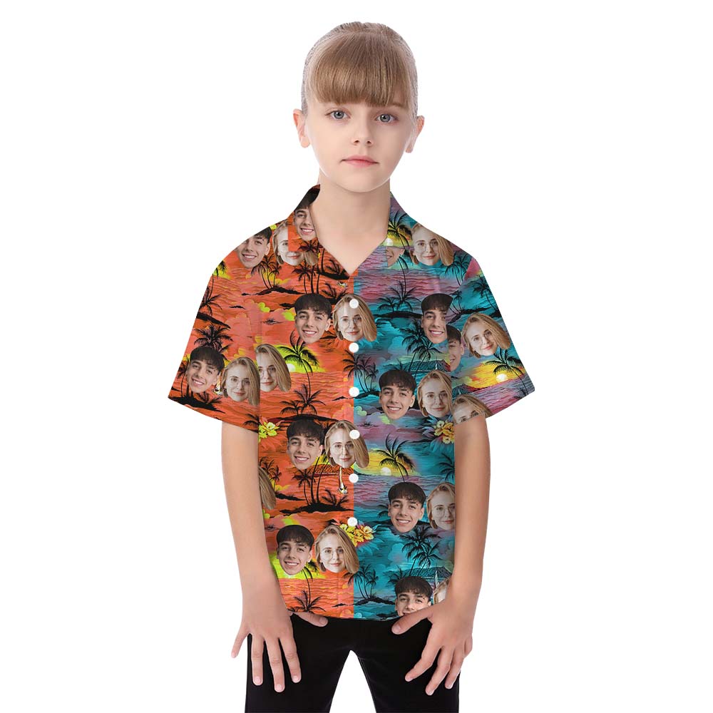 Custom Multiple Face Matching Hawaiian Shirt