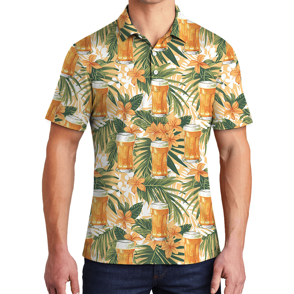 Make Your Beer Disappear Hawaiian Men Polo Shirt