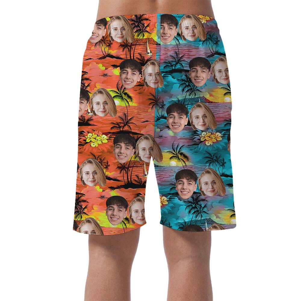 Multiple Color And Face Men's Beach Shorts