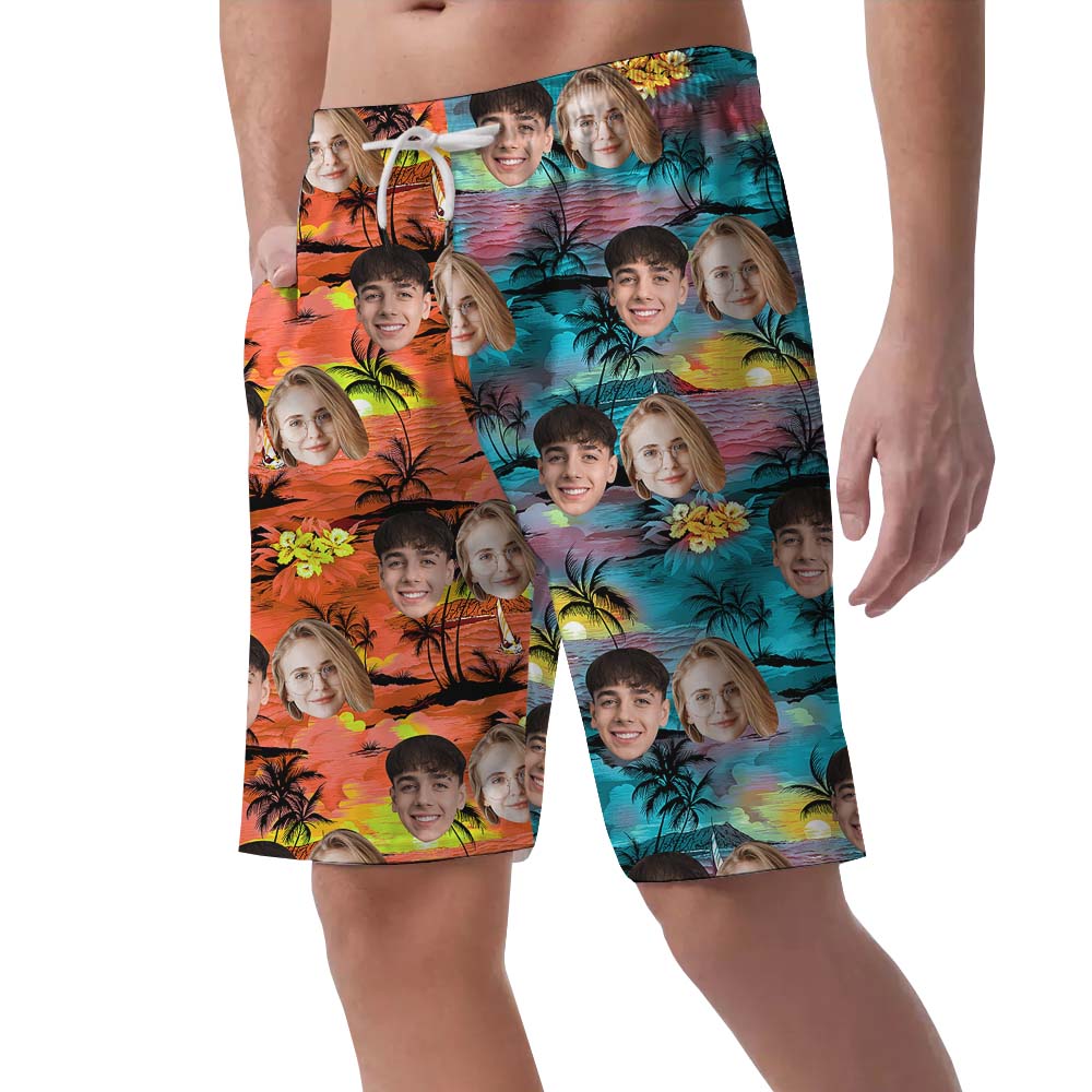 Multiple Color And Face Men's Beach Shorts
