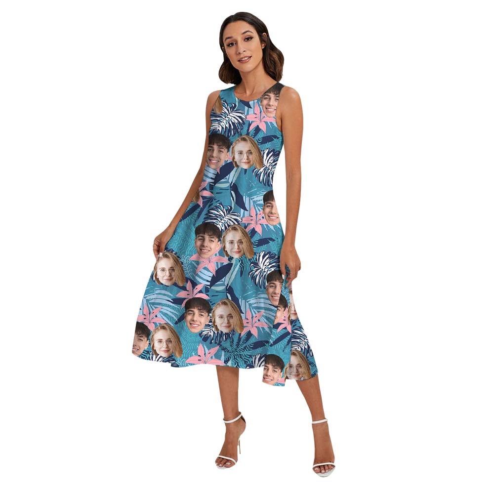 Custom Matching Tropical Family Hawaiian Shirt With Face