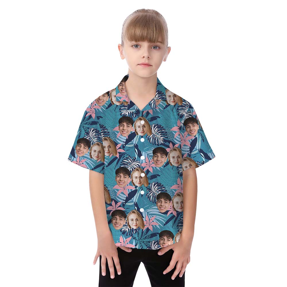 Custom Matching Tropical Family Hawaiian Shirt With Face