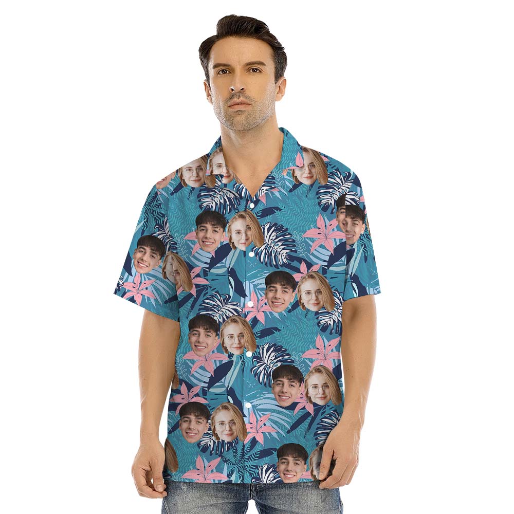 Custom Matching Tropical Family Hawaiian Shirt With Face