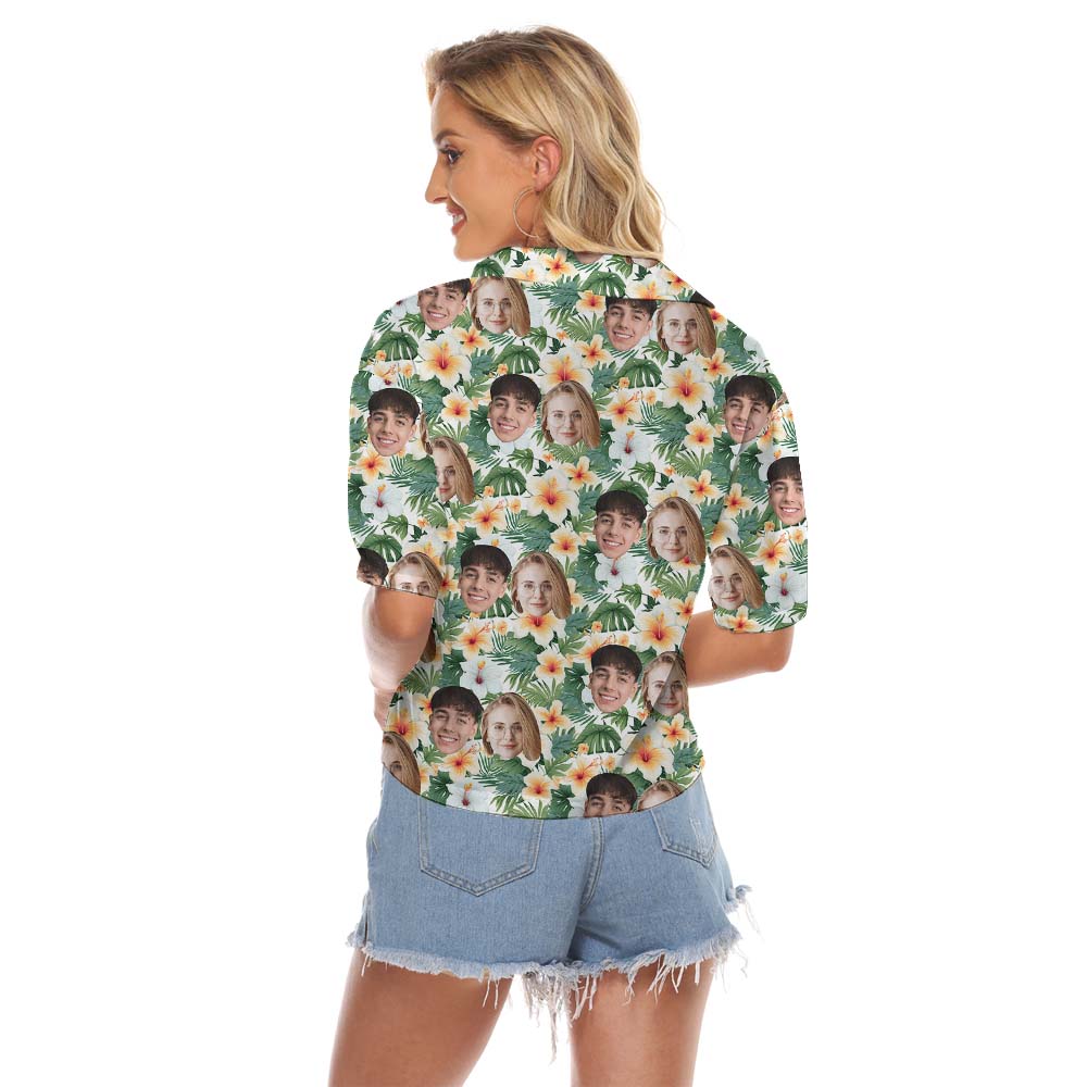 Custom Women's Crop Top With Faces